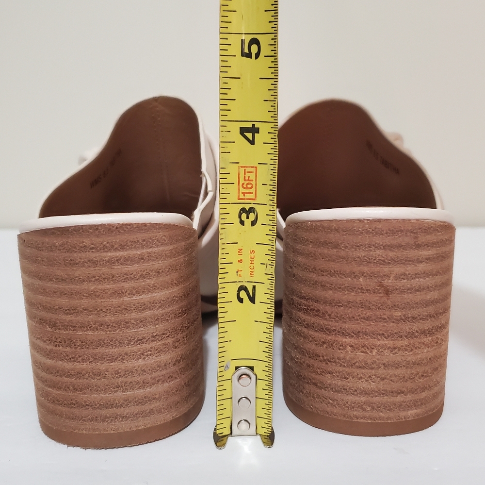 Dolce Vita Tabitha ivory faux leather stacked heel knot accent mule clogs 8.5 - Picture 11 of 15